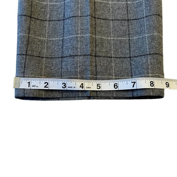 Talbots Gray Plaid Wool Side Zip Trousers Size 8 - Picture 9 of 16